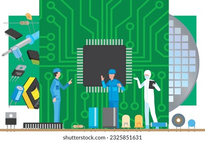 Image illustration of semiconductors and electronic components svg