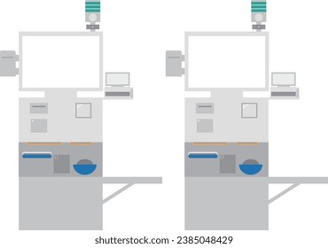 Image illustration of semi-self checkout