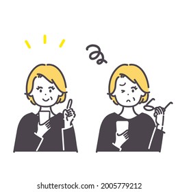 Image illustration of senior woman using smartphone. vector.