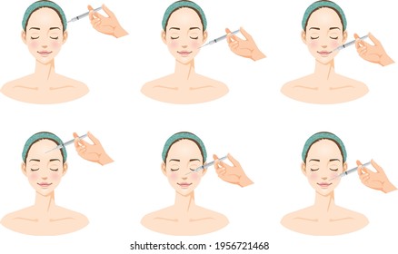 Image illustration set of beauty injection