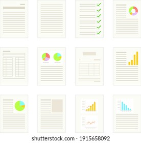 Image illustration set of business documents