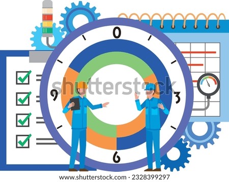 Image illustration of shift work in a factory