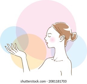 Image illustration of a sideways female (beauty)