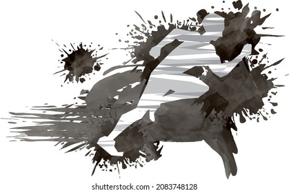 Image illustration (silhouette) of a man running vigorously
