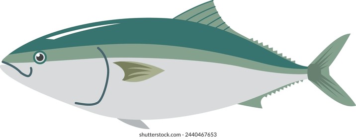 Image illustration of a simple yellowtail seen from the side