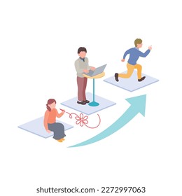 Image illustration of skill up step up