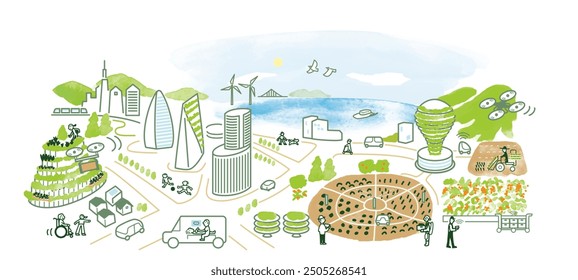 Image illustration of smart farming