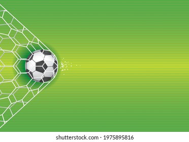 Image illustration of soccer ball and goal post (vector image) 