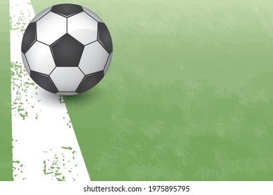 Image illustration of a soccer ball placed in the field (vector image)