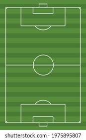 Image illustration of a soccer field. Vector image (bird's eye view) 