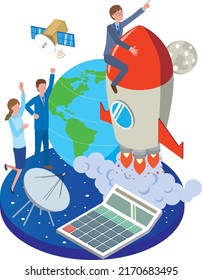 Ilustración de imágenes del negocio espacial