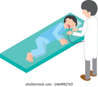 Image illustration of stomach camera examination