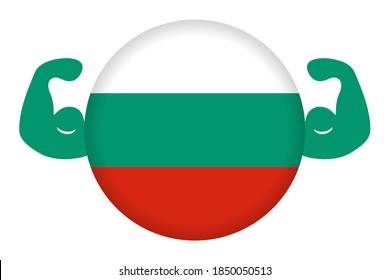 Image illustration of strong Bulgarian (circular Bulgarian flag and bicep)