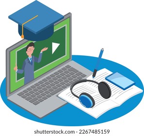 Image illustration of studying by e-learning