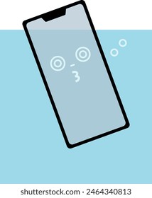 Image illustration of a submerged and broken smartphone