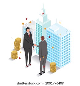 Image illustration of successful isometric contract
