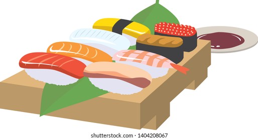 Image illustration of sushi set