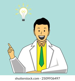 Image. Illustration. Symbol. Icon. Vector of a person who finds an idea