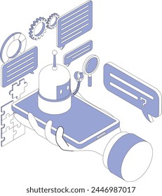 Image illustration of talking with AI artificial intelligence