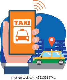 Image illustration of a taxi dispatch app