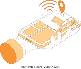 Image illustration of a taxi dispatch app