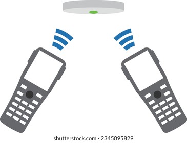 Image illustration of a terminal wirelessly connected to an access point