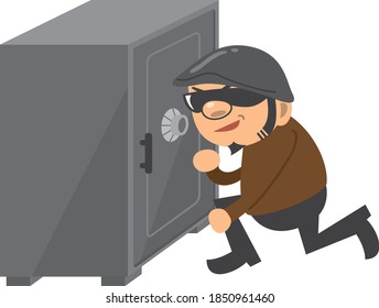 Image illustration of a thief breaking a safe