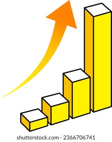 Image illustration of a three-dimensional bar graph
