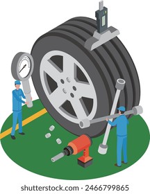 Image illustration of tire maintenance