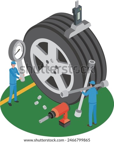 Image illustration of tire maintenance