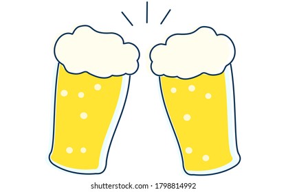 Image illustration toasting with beer