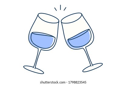 Image illustration of toasting with wine