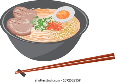 Image illustration of tonkotsu ramen (noodles)