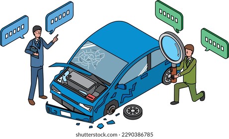 Image illustration of traffic accident investigation