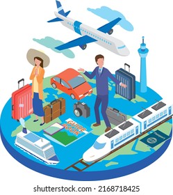 Image illustration of travel sightseeing business trip