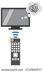 Ilustración de Imagen de un televisor que no se enciende incluso cuando se presiona el Botón de alimentación del mando a distancia del televisor