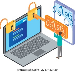 Image illustration of two-step authentication at login