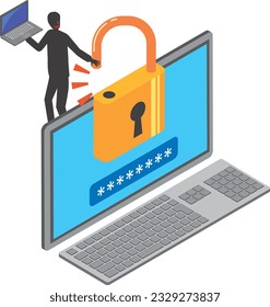 Image illustration of unauthorized login to PC