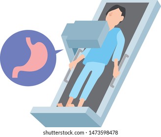 Image illustration of undergoing stomach X-ray examination