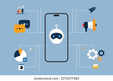Image illustration of using an AI chatbot service on a smartphone