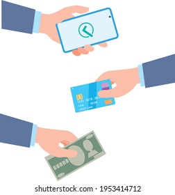Ilustración de imágenes de varios métodos de pago