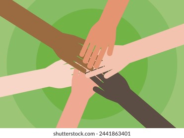 Ilustración de varias razas cooperando