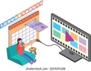 Image illustration of video subscription service