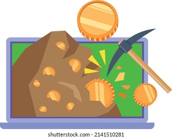 Ilustración de imágenes de minería de moneda virtual