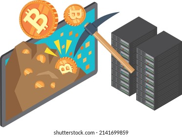 Image illustration of virtual currency mining