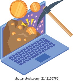 Image illustration of virtual currency mining