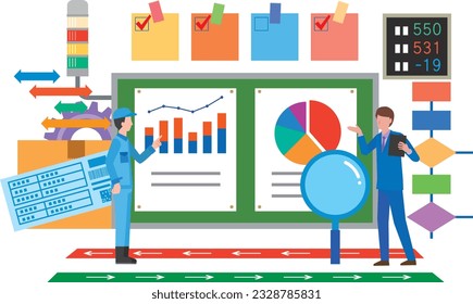 Bild-Illustration der Visualisierung in der verarbeitenden Industrie