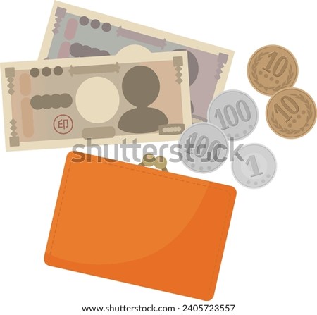 Image illustration of wallet and money