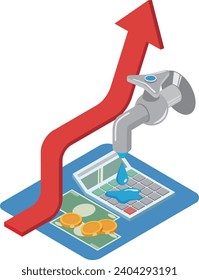 Image illustration of water bill increase