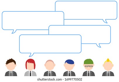 Image illustration where many people have a conversation